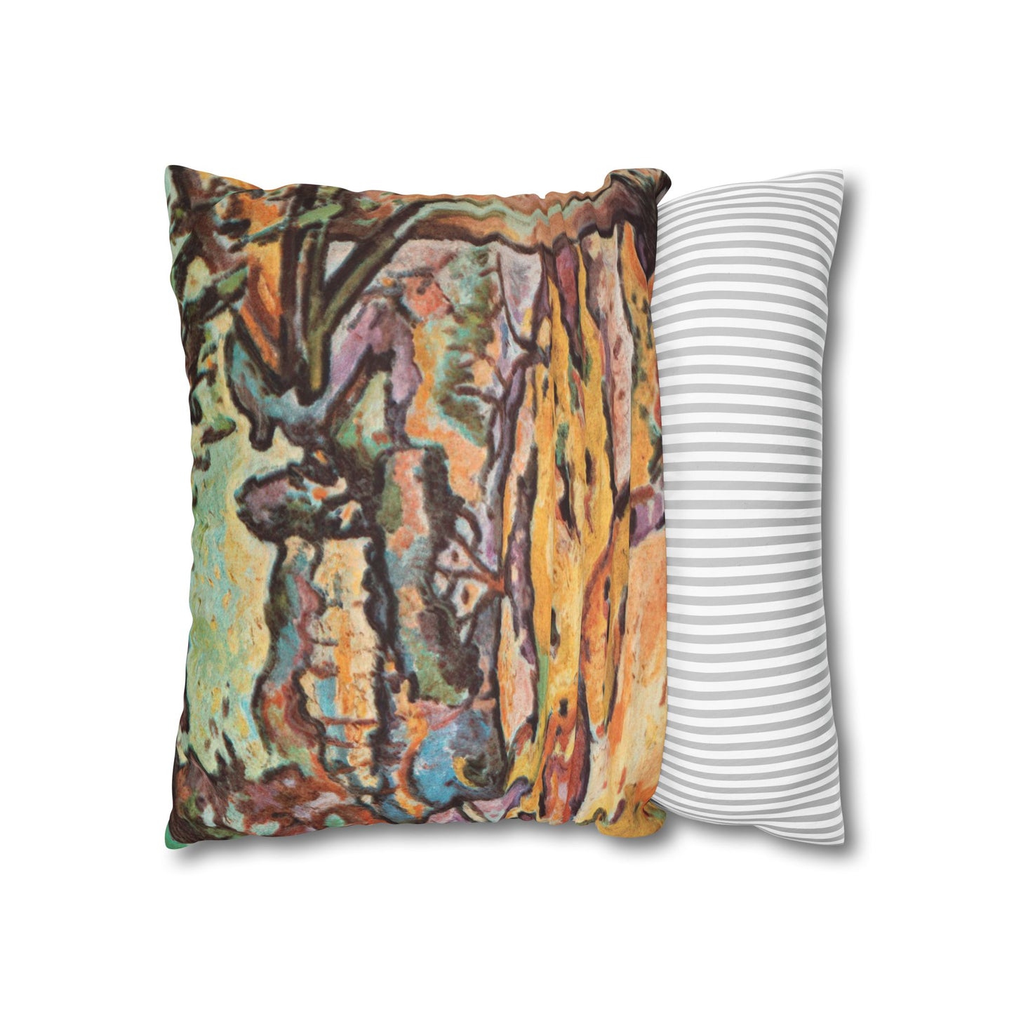 Braque, Georges - Olive Tree near L'Estaque (1906) - Suede Square Pillowcase