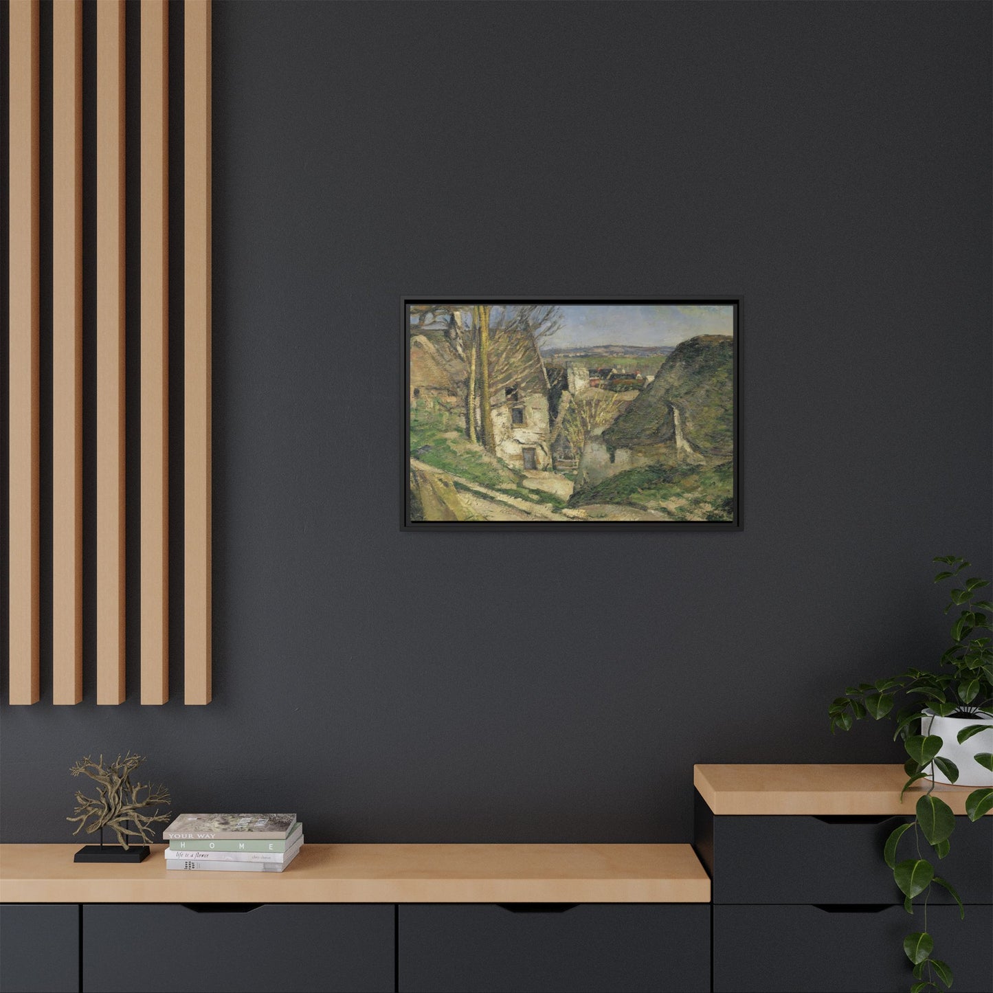 Cézanne, Paul - The House of the Hanged Man, Auvers-sur-Oise (1874) - Matte Canvas, Framed
