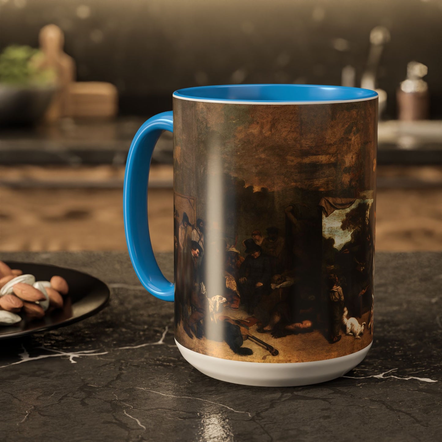 Courbet, Gustave - The Painter’s Studio (1855) - Colorful Accent Mugs