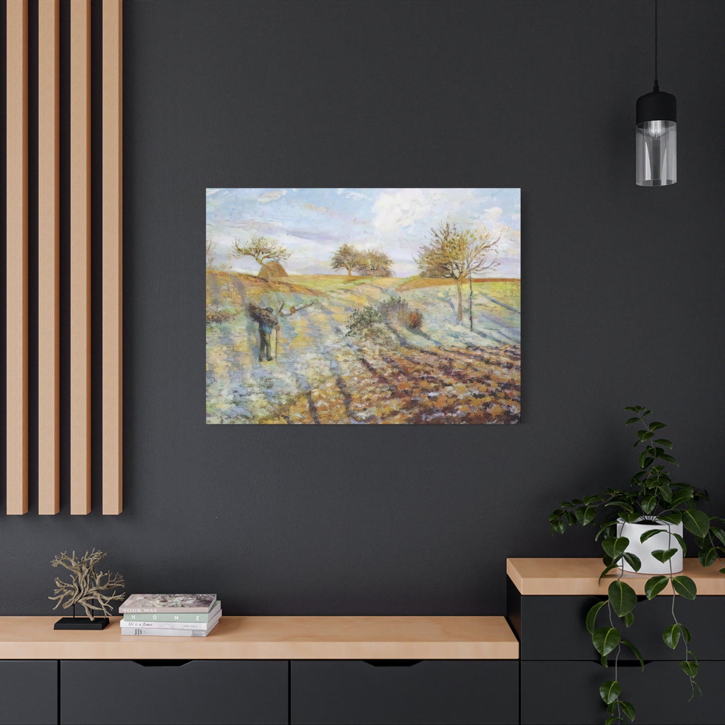 Pissarro, Camille - Hoarfrost (1873) - Canvas Block, unframed