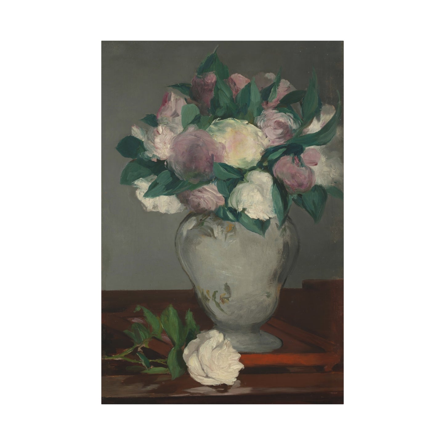 Manet, Édouard - Peonies (1864) - Canvas Block, unframed