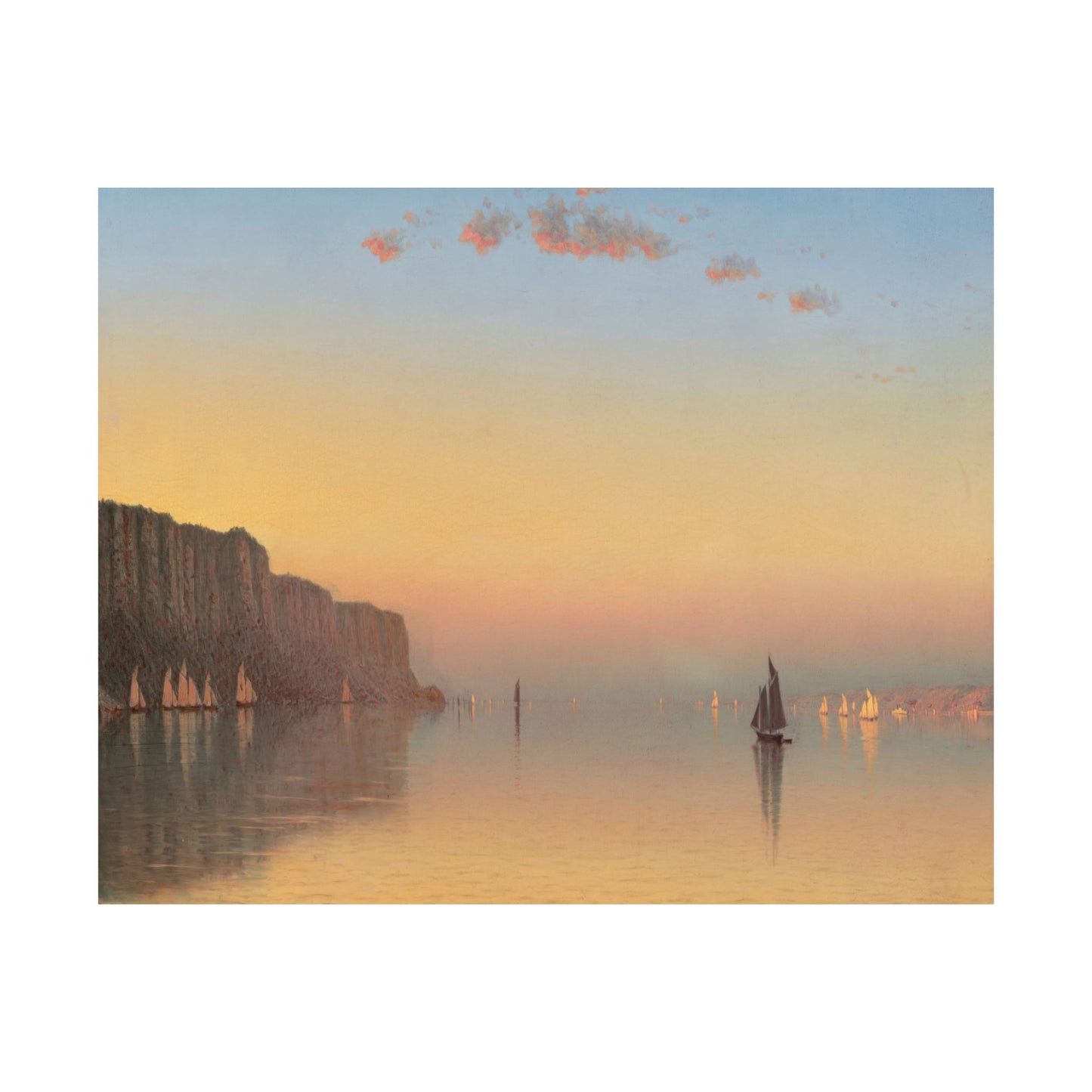 Gifford, Sanford Robinson -  Sunset on the Pallisades of the Hudson  (1879) - Satin Posters