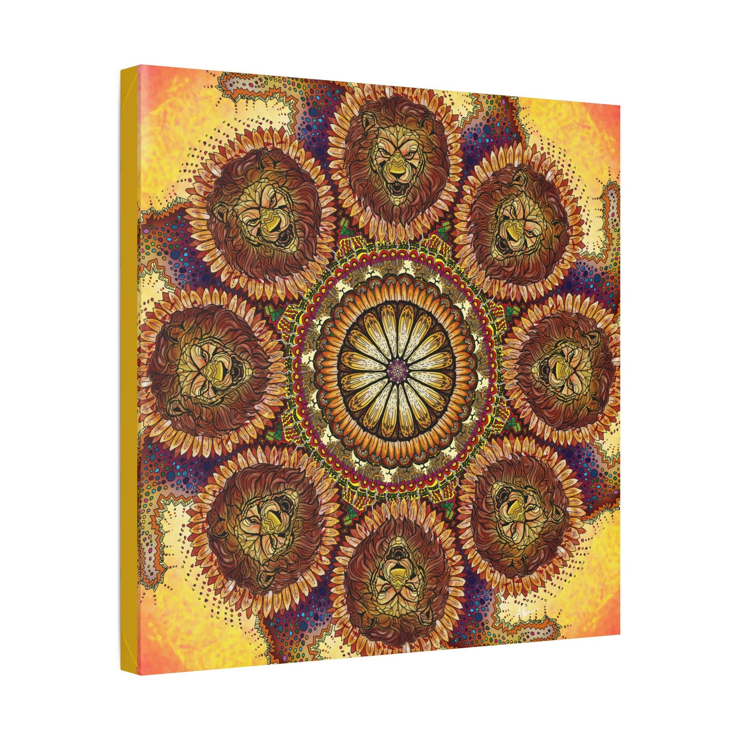 Lion Summer Mandala - Canvas Block