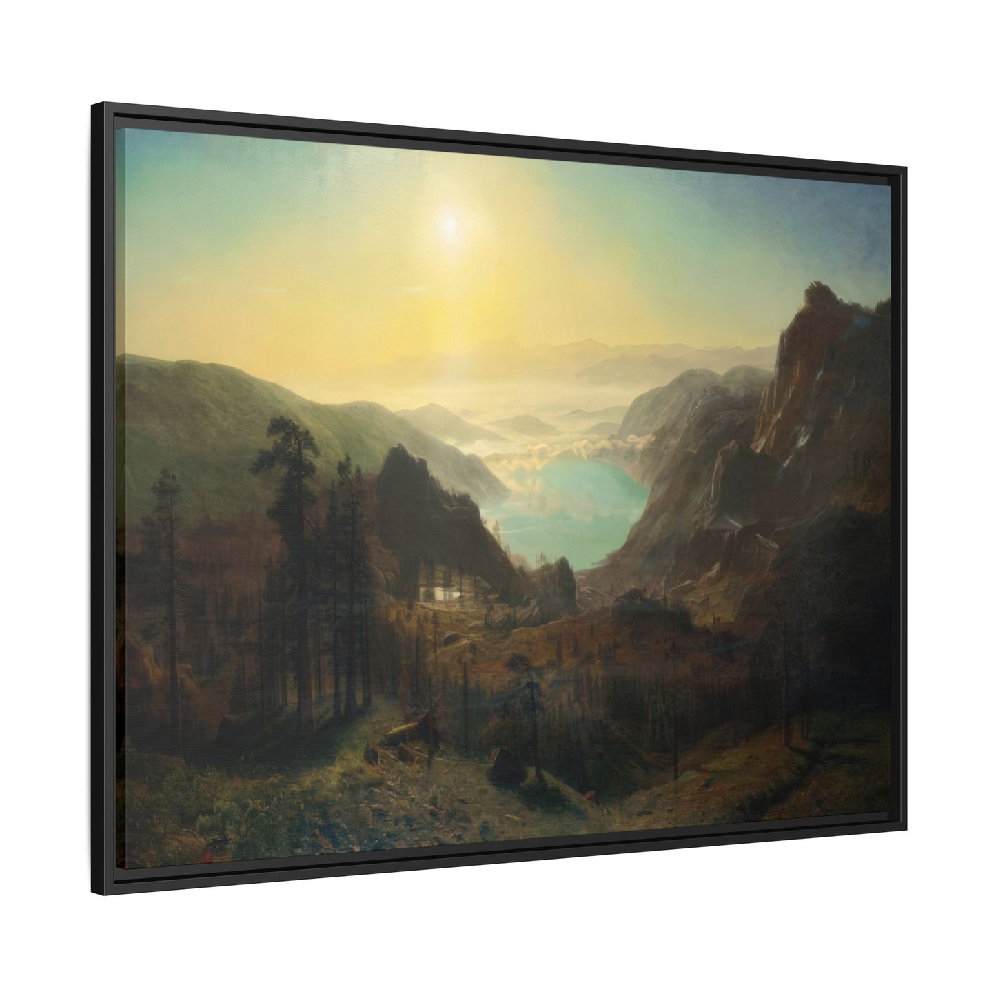 Bierstadt, Albert - Donner Lake from the Summit (1873) - Matte Canvas, Framed