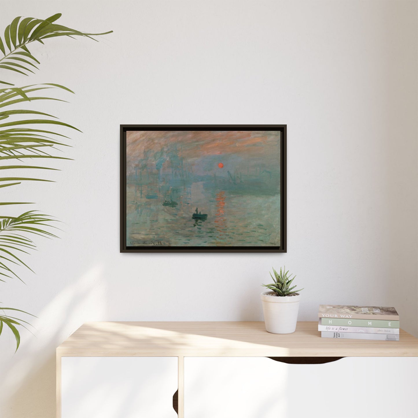 Monet, Claude - Impression, Sunrise (1872) - Matte Canvas, Framed