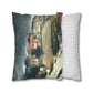 Cézanne, Paul - L’Estaque, Melting Snow (1870) - Suede Square Pillowcase
