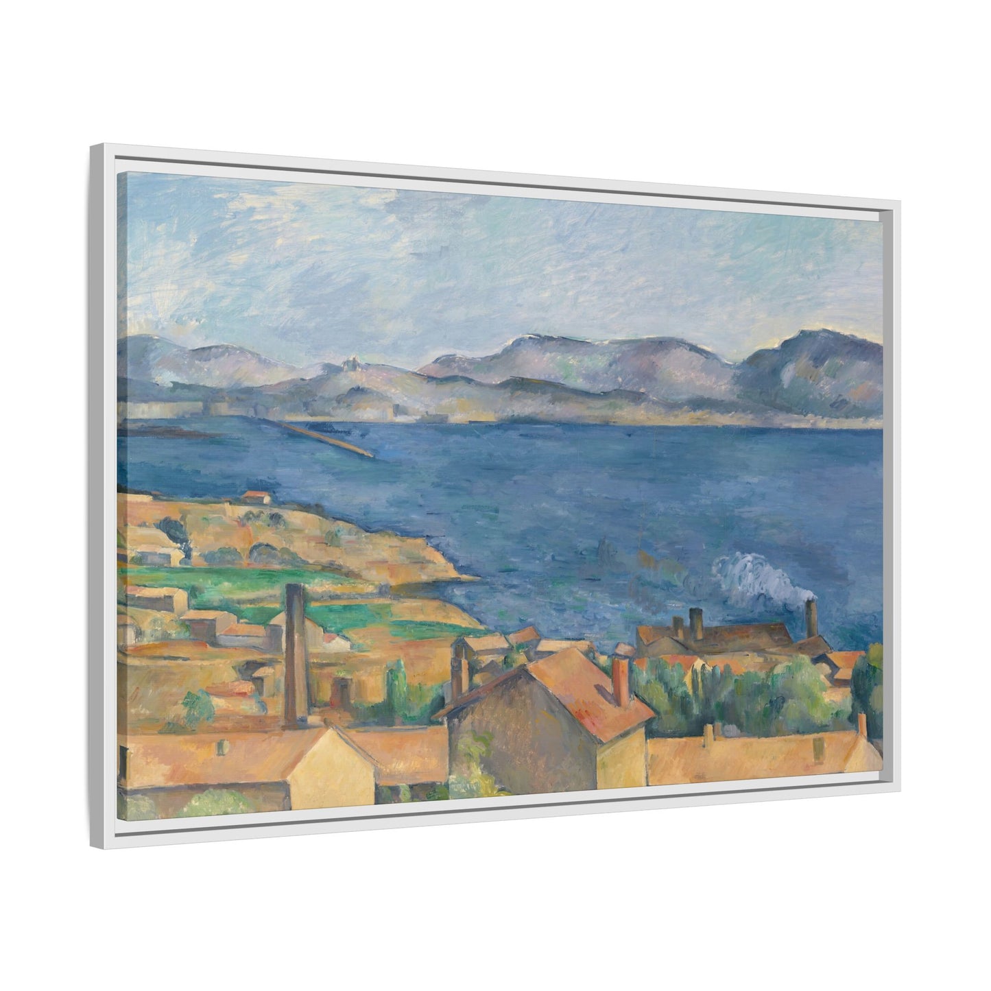 Cézanne, Paul - The Bay of Marseille, Seen from L'Estaque (1885) - Matte Canvas, Framed