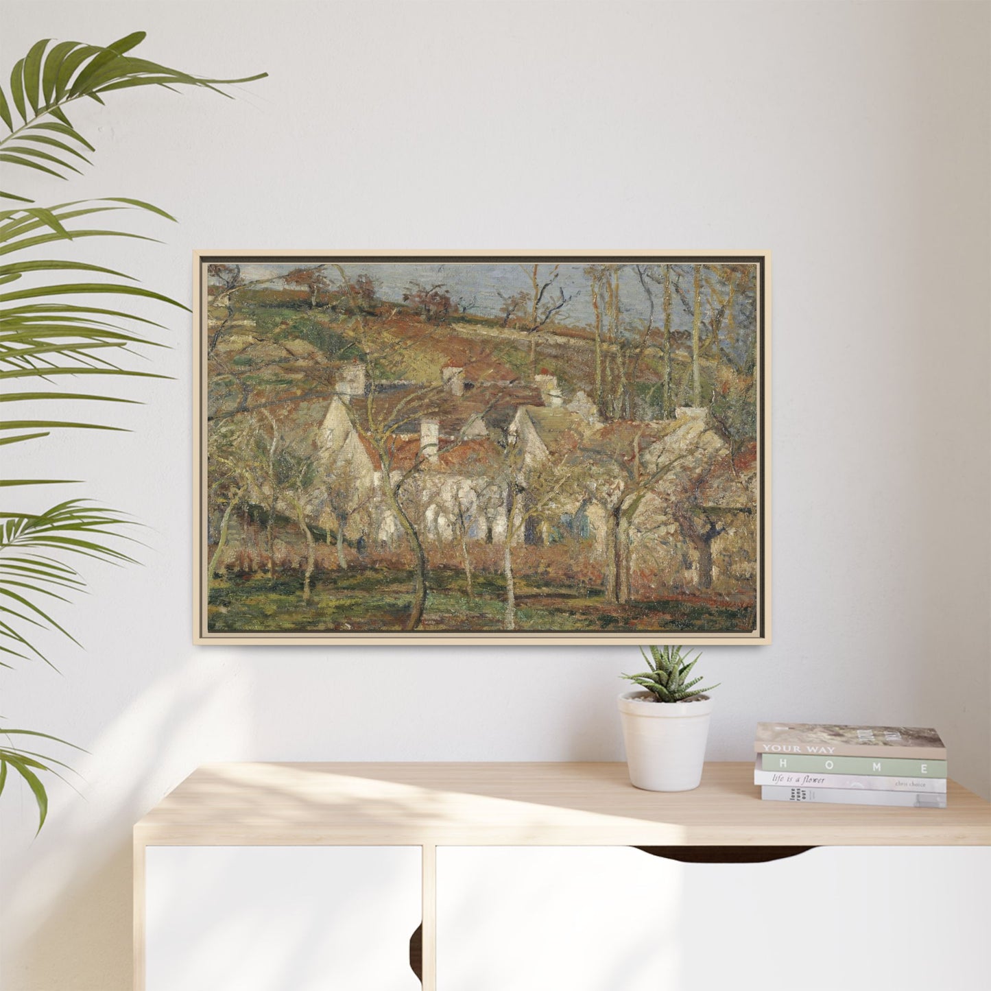 Pissarro, Camille - Red Roofs, Corner of a Village in Winter (1877) - Matte Canvas, Framed