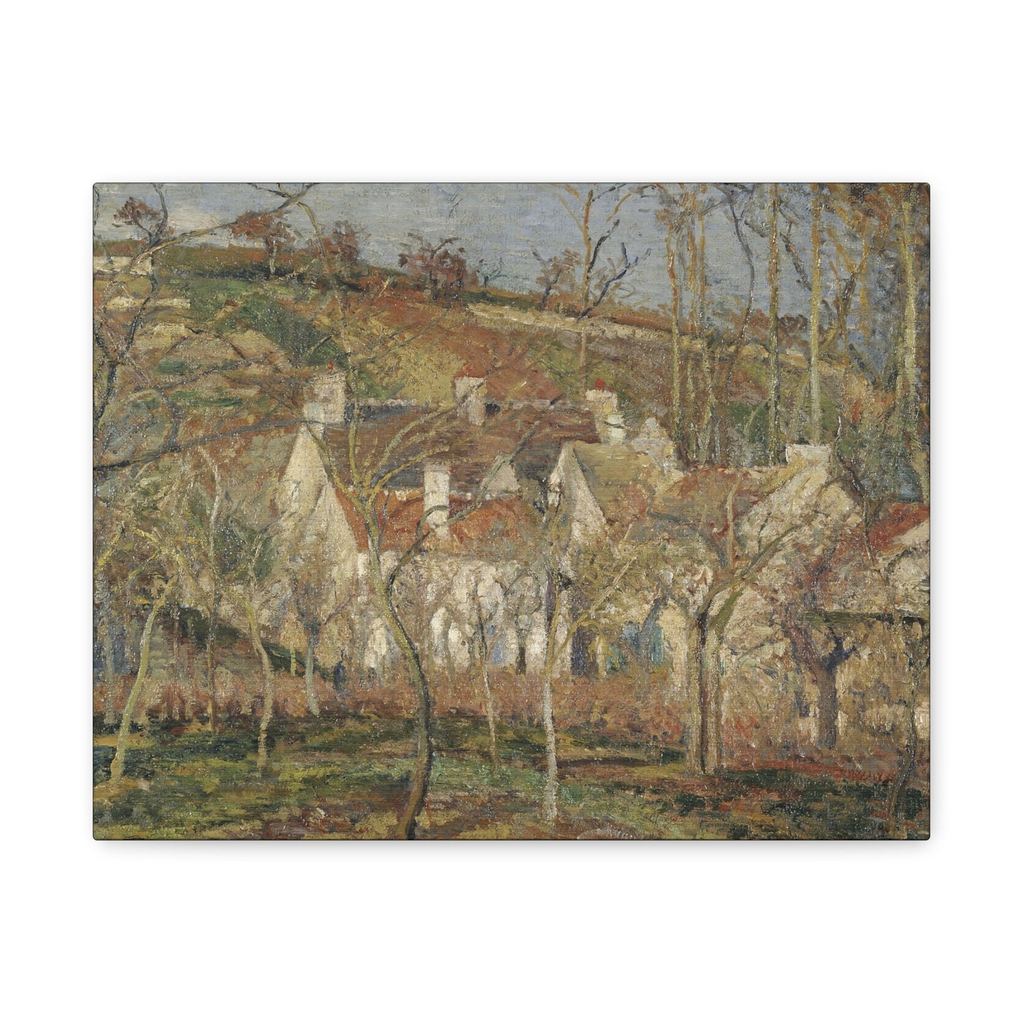 Pissarro, Camille - Red Roofs, Corner of a Village in Winter (1877) - Canvas Block, unframed