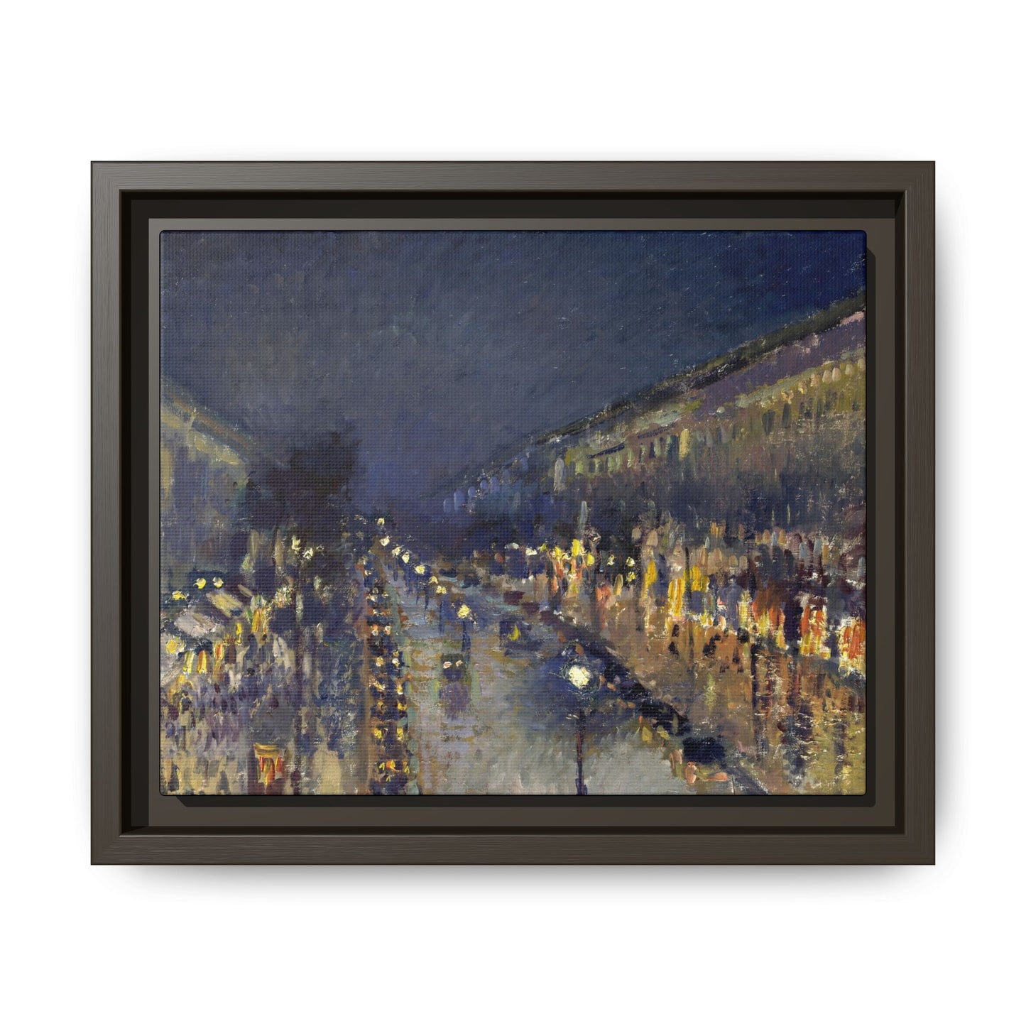 Pissarro, Camille - The Boulevard Montmartre At Night (1897) - Matte Canvas, Framed