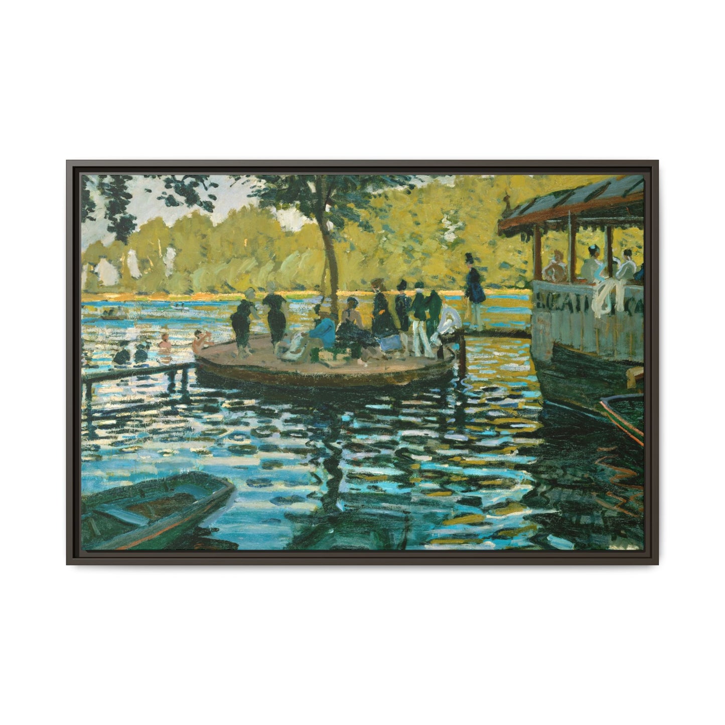 Monet, Claude - La Grenouillere (1869) - Matte Canvas, Framed