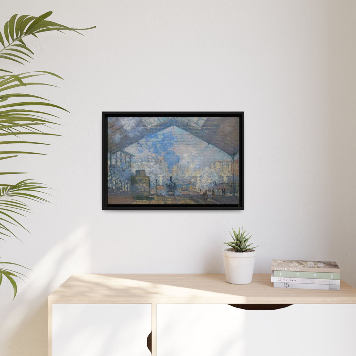 Monet, Claude - Le Gare Saint-Lazare (1877) - Matte Canvas, Framed