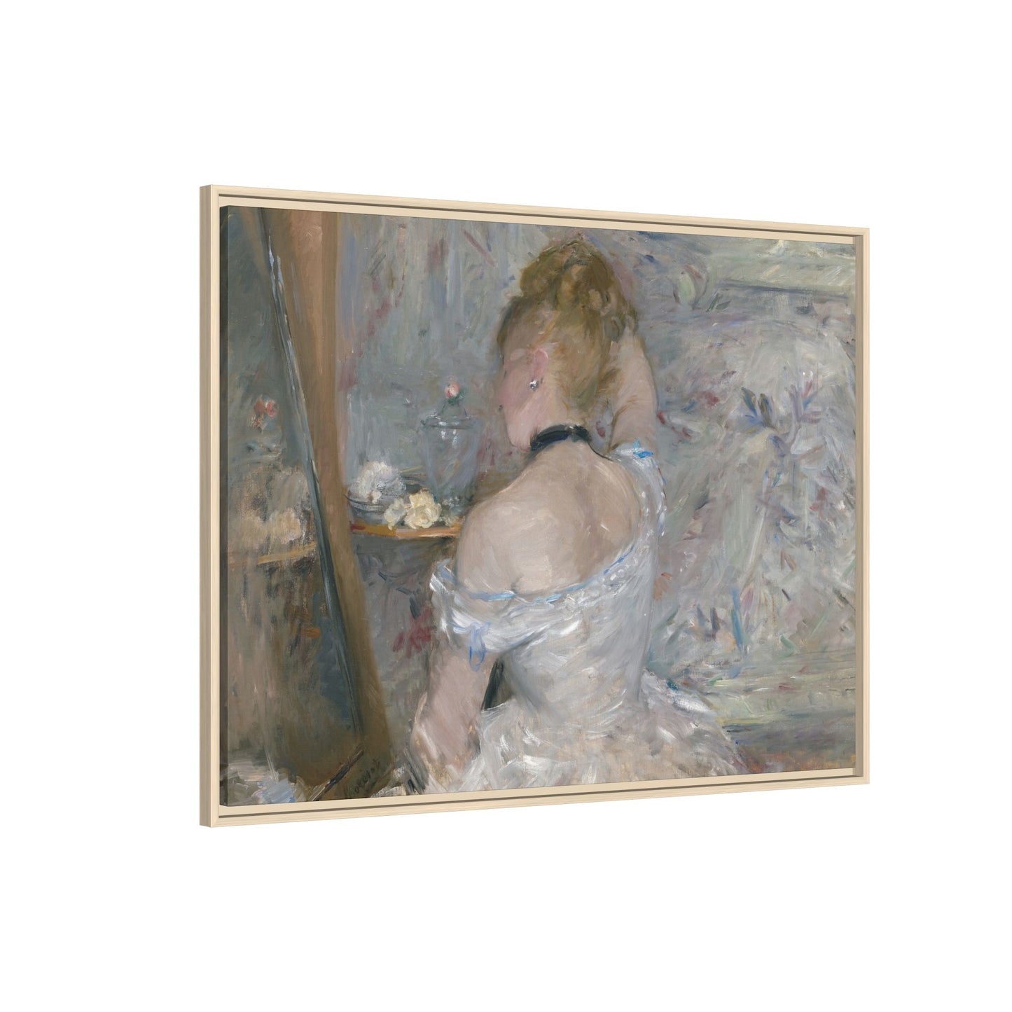 Morisot, Berthe - Woman at Her Toilette (1880) - Matte Canvas, Framed