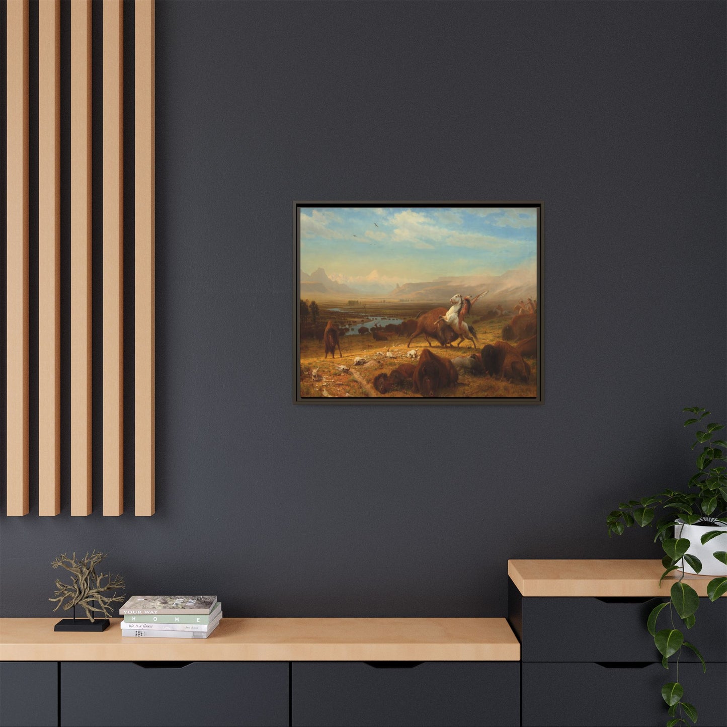 Bierstadt, Albert - The Last of the Buffalo  (1888) - Matte Canvas, Framed