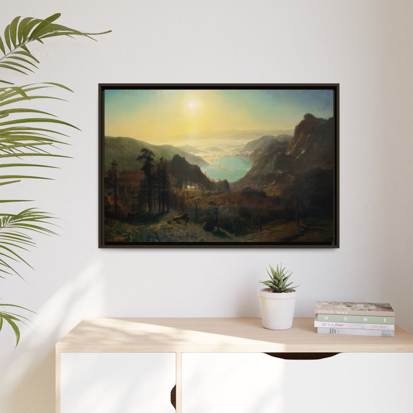 Bierstadt, Albert - Donner Lake from the Summit (1873) - Matte Canvas, Framed