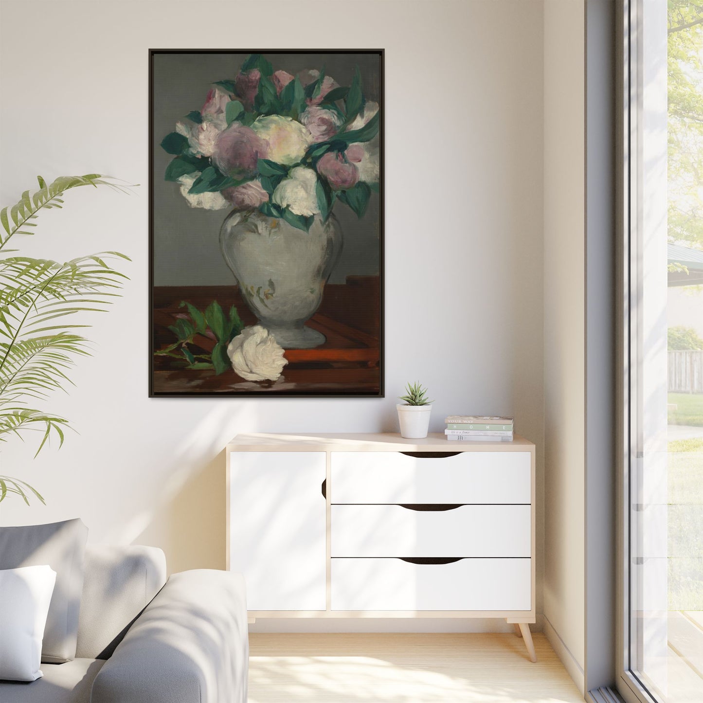 Manet, Édouard - Peonies (1864) - Matte Canvas, Framed