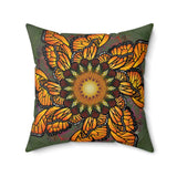 Monarch Butterfly Mandala - Suede Square Pillow