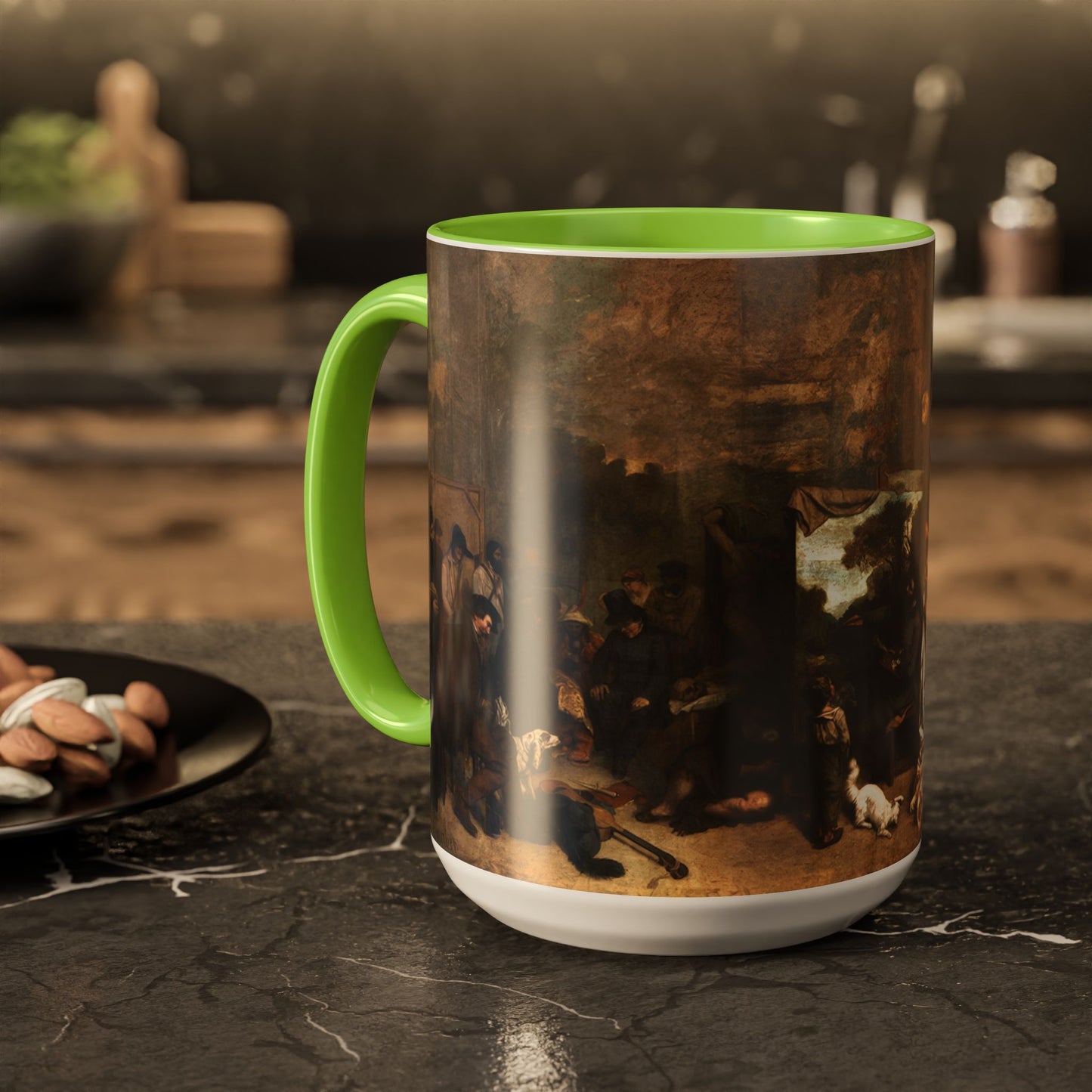 Courbet, Gustave - The Painter’s Studio (1855) - Colorful Accent Mugs