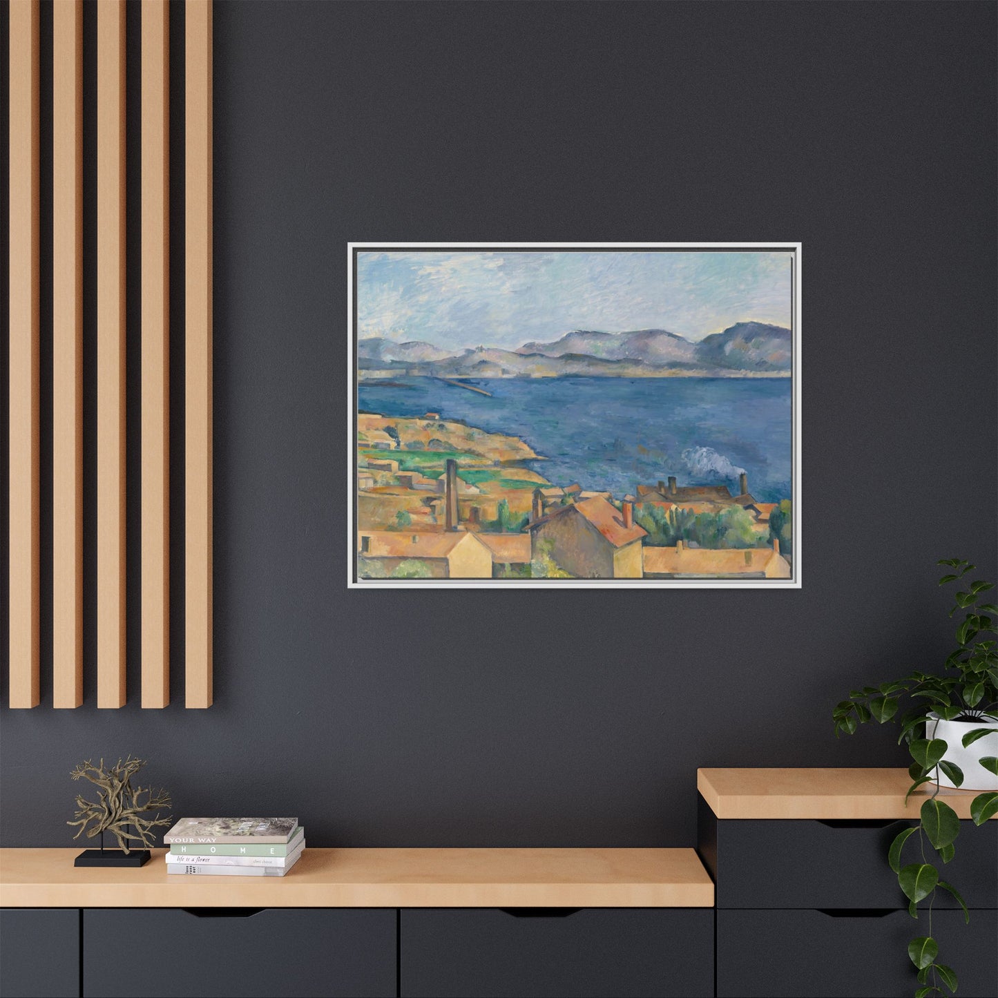 Cézanne, Paul - The Bay of Marseille, Seen from L'Estaque (1885) - Matte Canvas, Framed