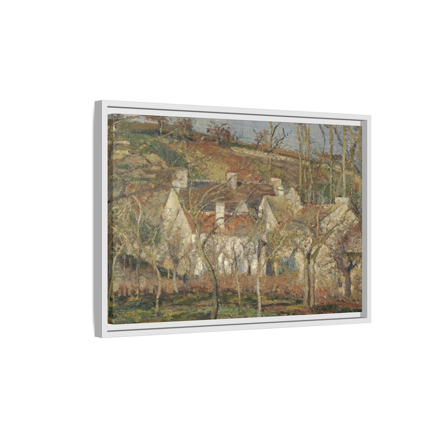 Pissarro, Camille - Red Roofs, Corner of a Village in Winter (1877) - Matte Canvas, Framed