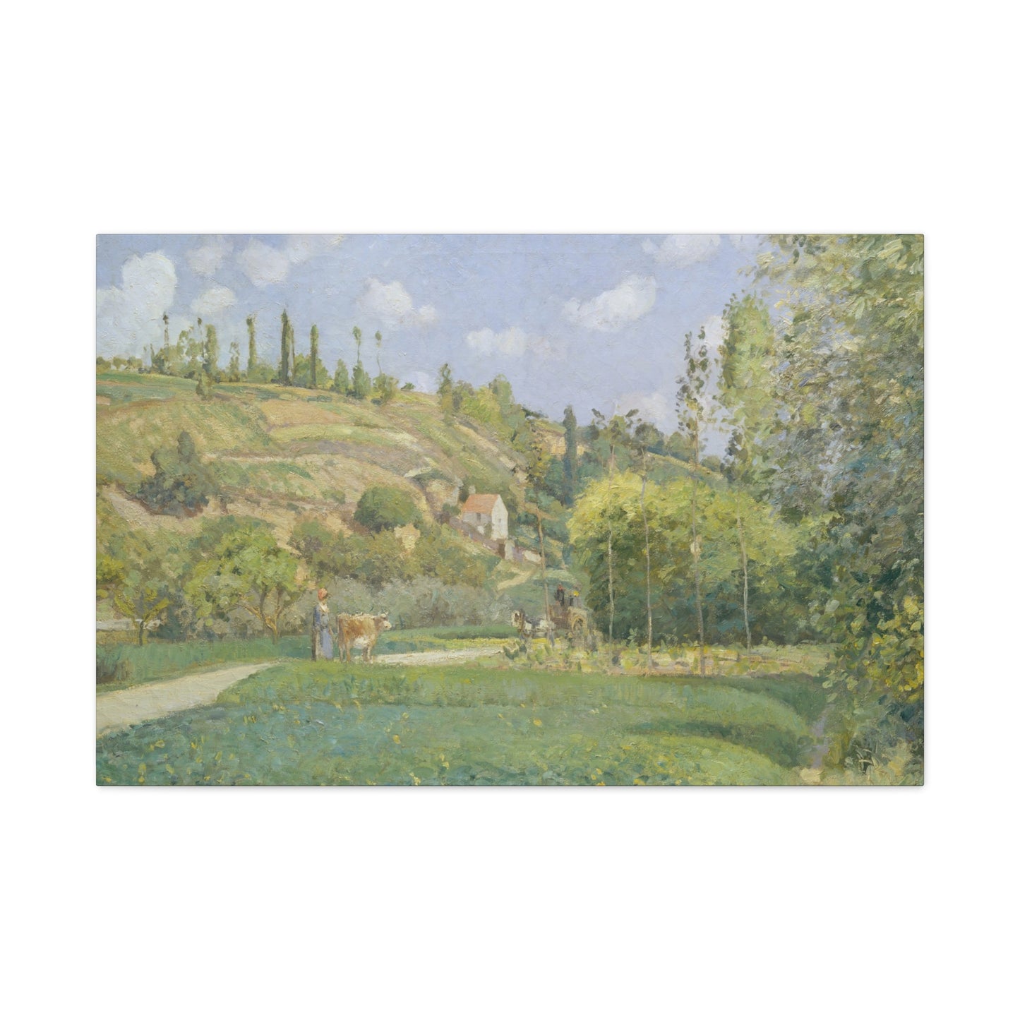Pissarro, Camille - A Cowherd at Valhermeil, Auvers-sur-Oise (1874) - Canvas Block, unframed