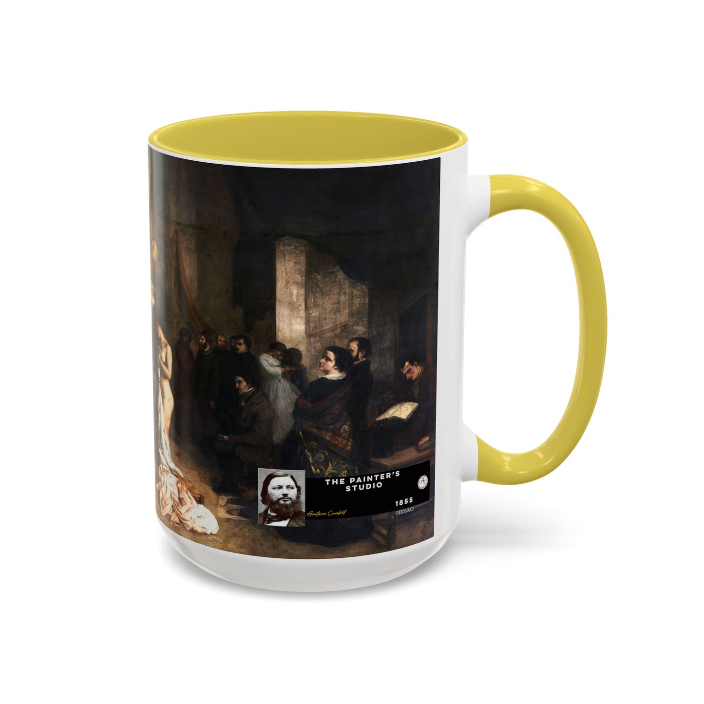 Courbet, Gustave - The Painter’s Studio (1855) - Colorful Accent Mugs