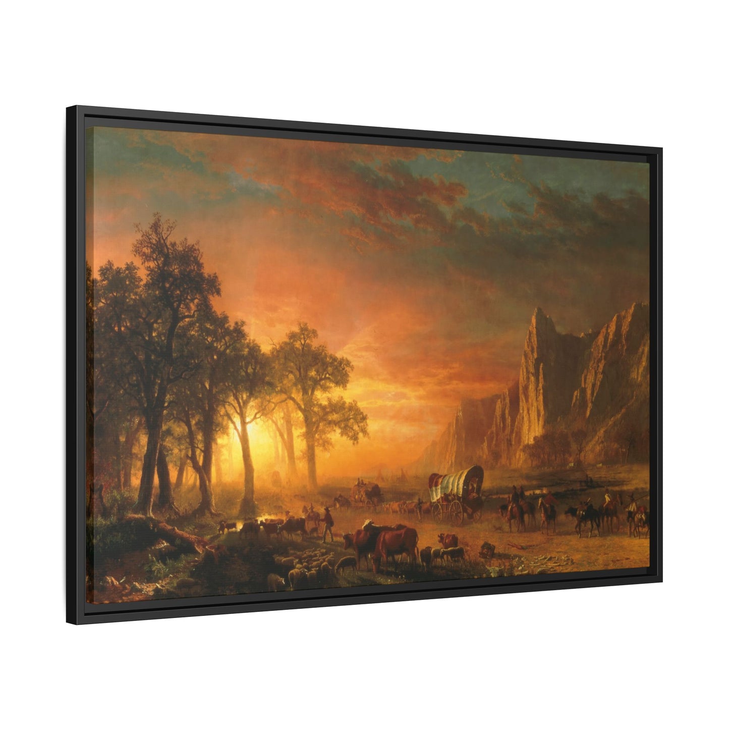 Bierstadt, Albert - Emigrants Crossing the Plains (1867) - Matte Canvas, Framed