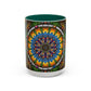 Pacio, Adam - Emerald Arrows Mandala - Colorful Accent Mugs