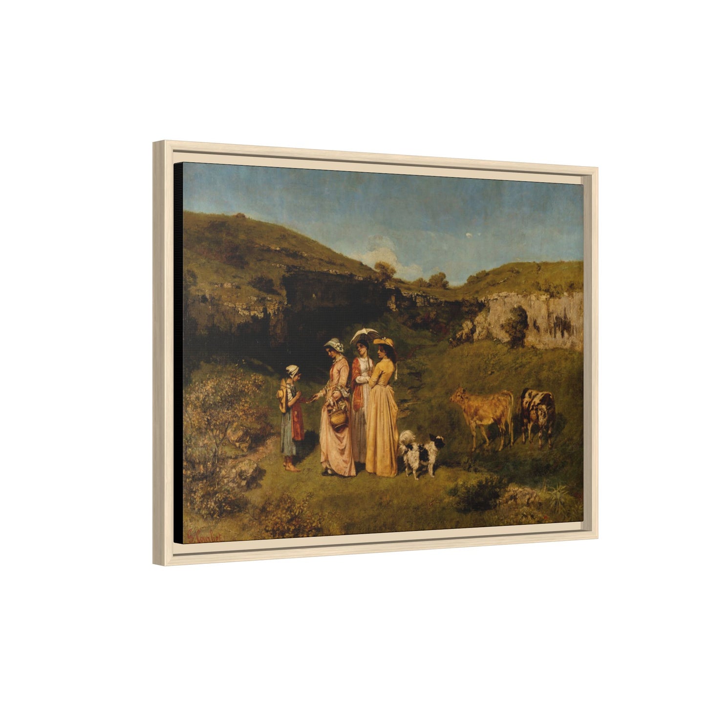 Courbet, Gustave - Young Ladies of the Village (1851) - Matte Canvas, Framed