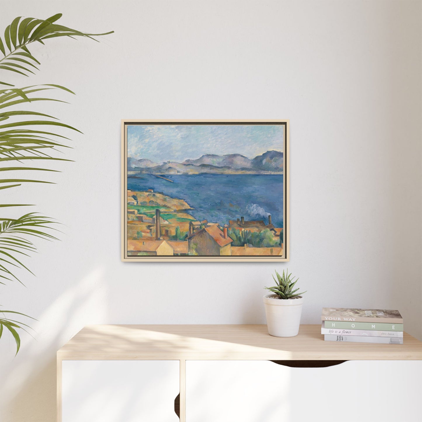 Cézanne, Paul - The Bay of Marseille, Seen from L'Estaque (1885) - Matte Canvas, Framed
