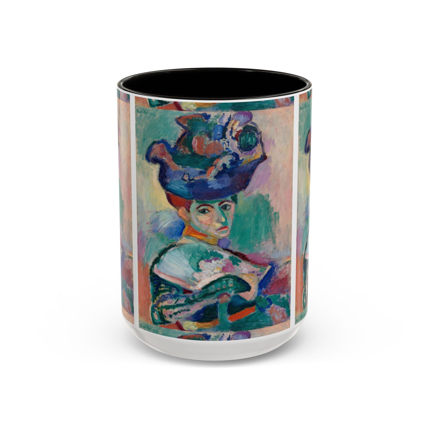Matisse, Henri - Woman with a Hat (1905) - Colorful Accent Mugs