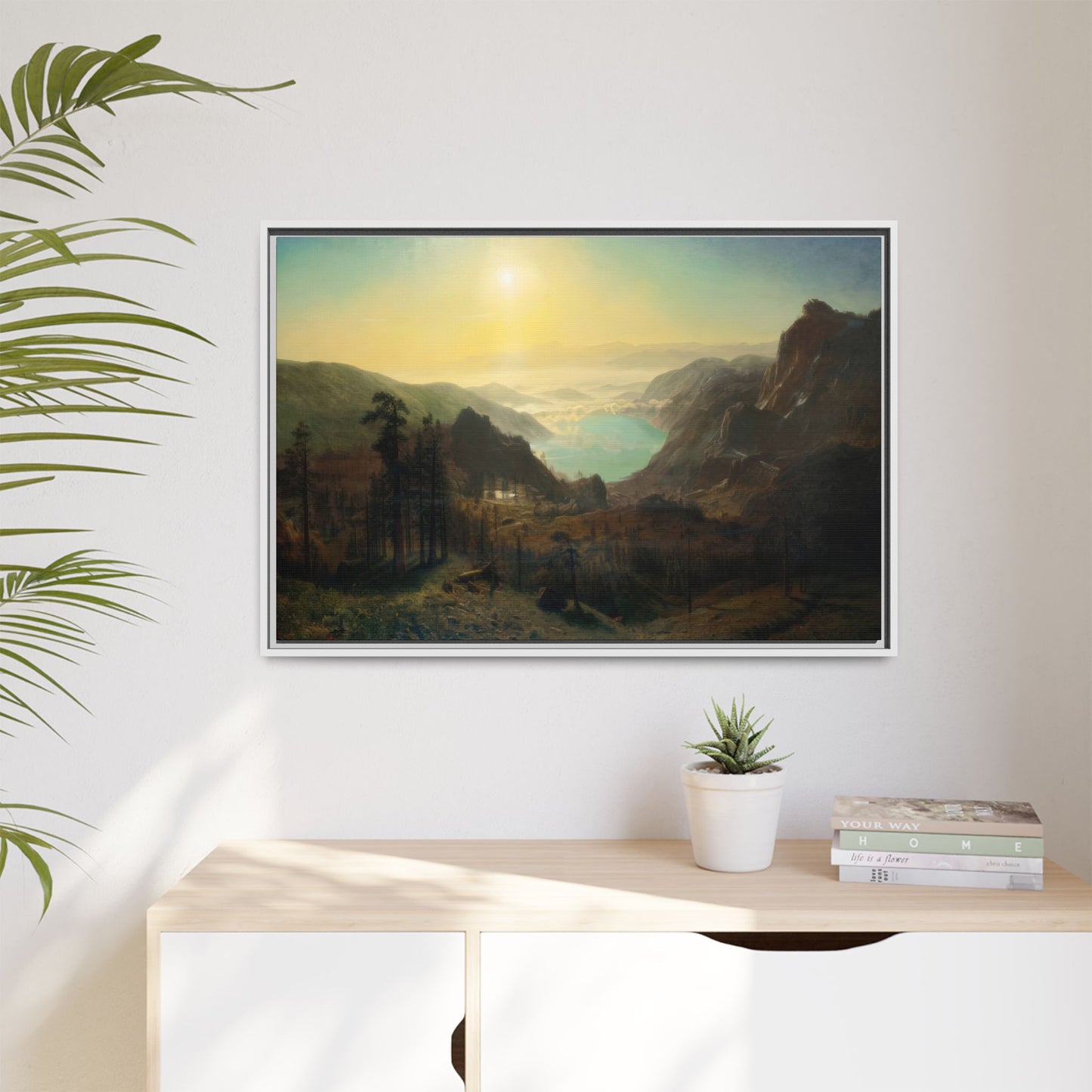 Bierstadt, Albert - Donner Lake from the Summit (1873) - Matte Canvas, Framed