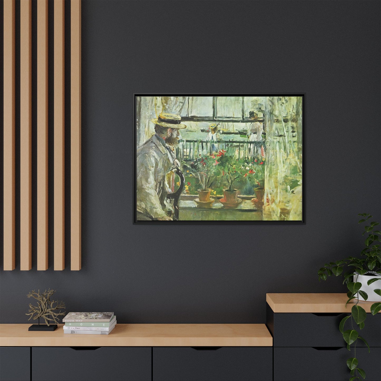 Morisot, Berthe - Eugene Manet on the Isle of Wight (1875) - Matte Canvas, Framed