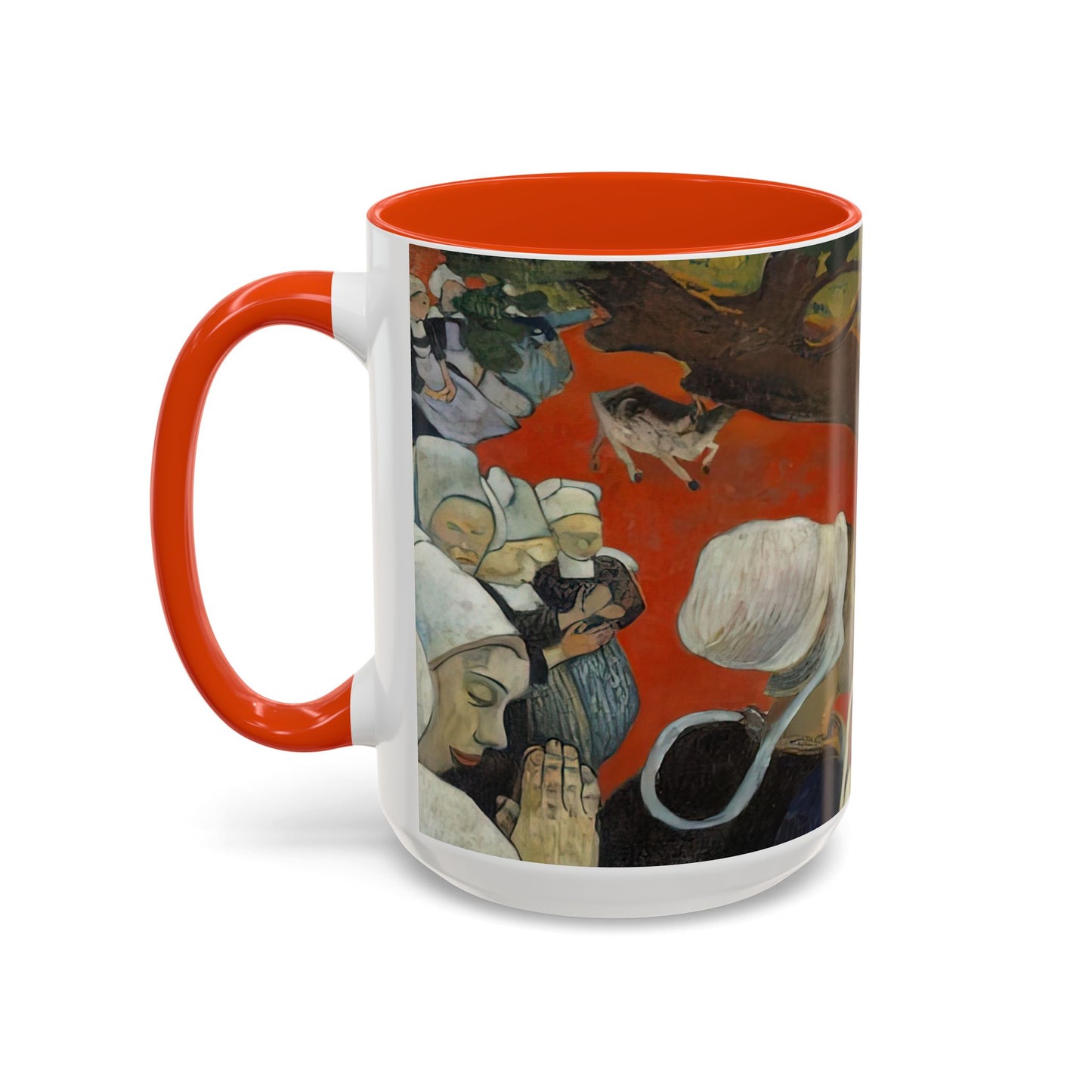Gauguin, Paul - Vision of the Sermon (Jacob Wrestling with the Angel) (1888) - Colorful Accent Mugs