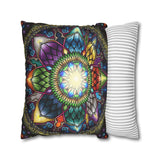 Mystic Jewel Mandala - Suede Square Pillowcase