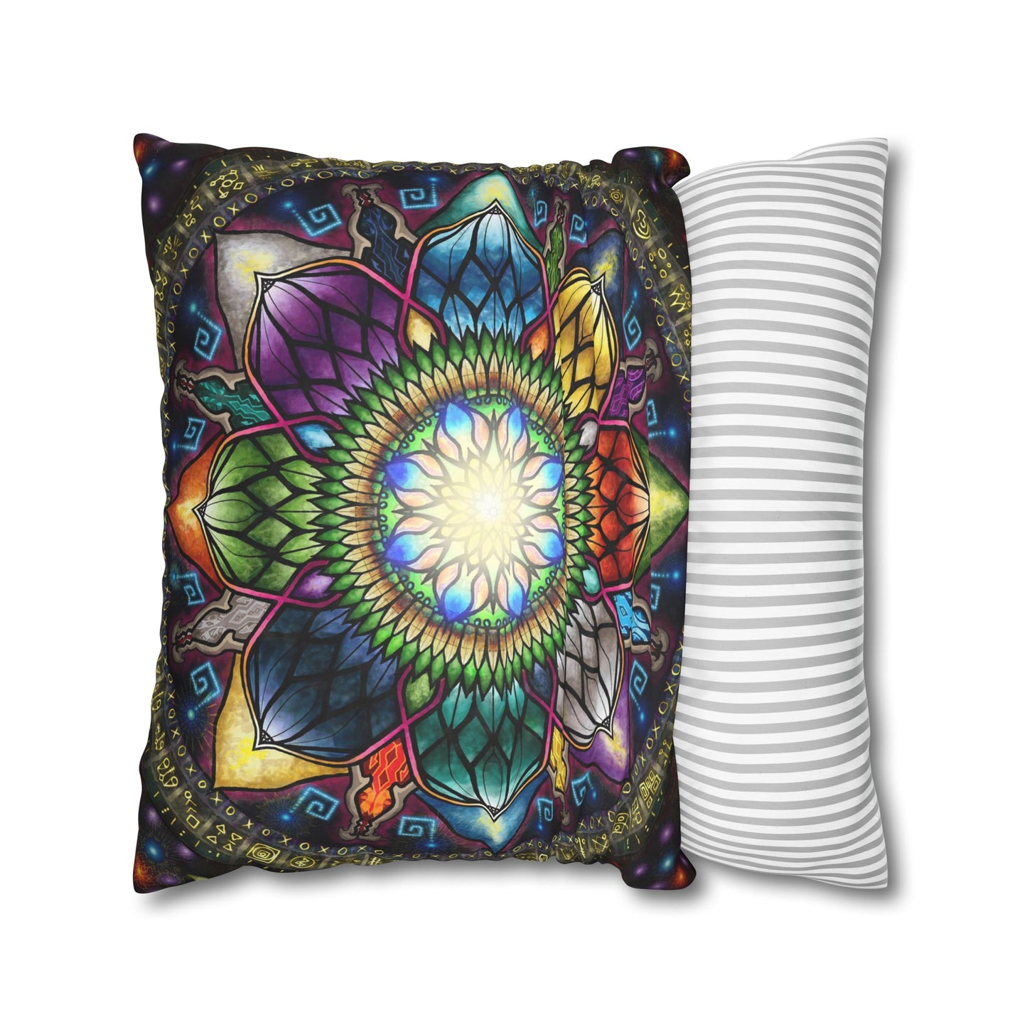 Pacio, Adam - Mystic Jewel Mandala - Suede Square Pillowcase