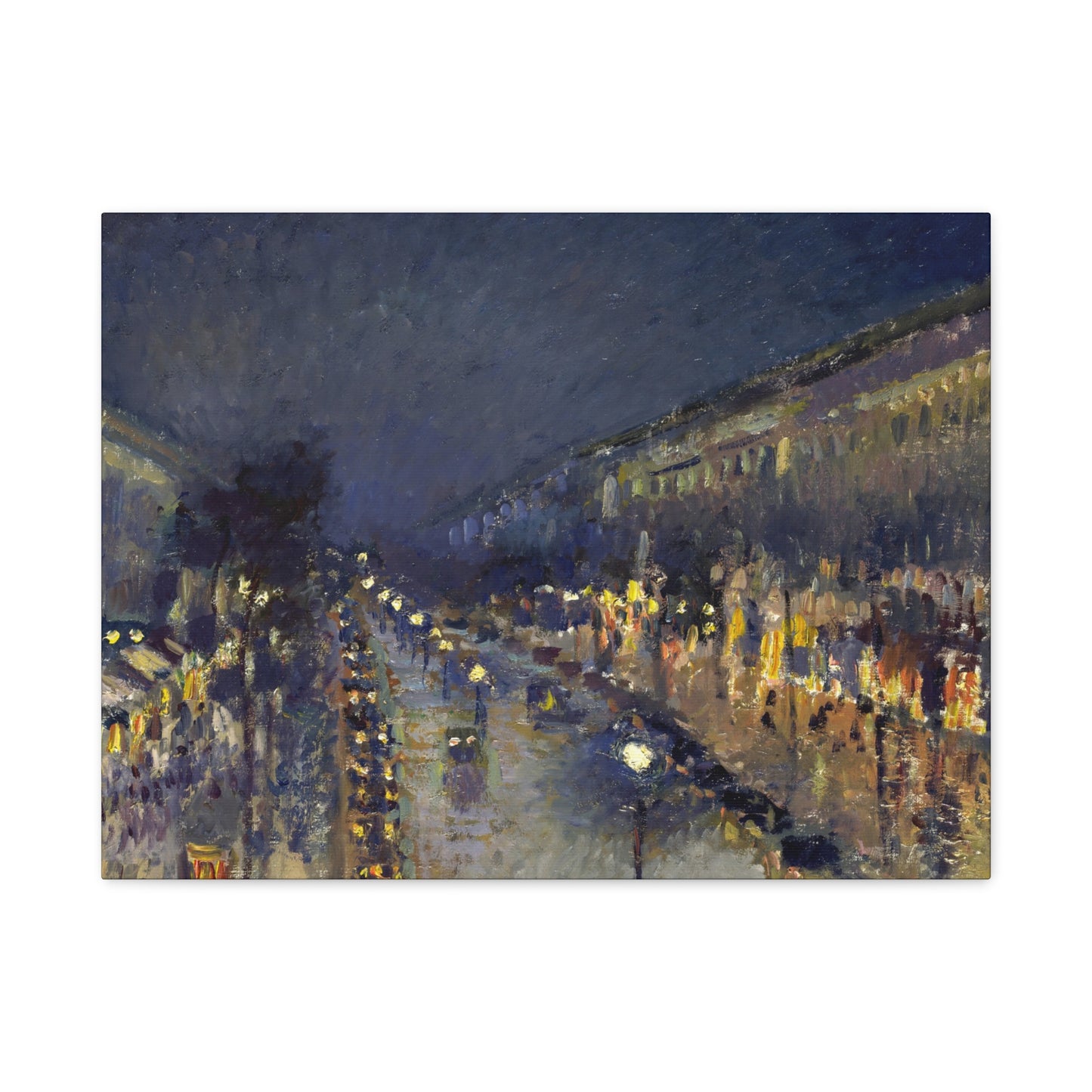 Pissarro, Camille - The Boulevard Montmartre At Night (1897) - Canvas Block, unframed