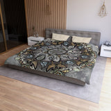 Memento Mori Mandala - Microfiber Duvet Cover