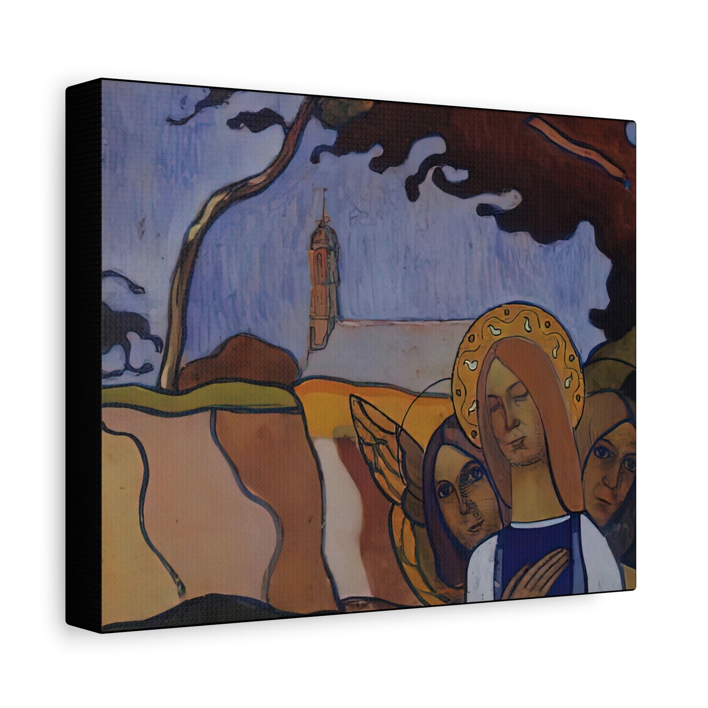 Filiger, Charles - Virgin and Two Angels (1895) - Canvas Block, unframed