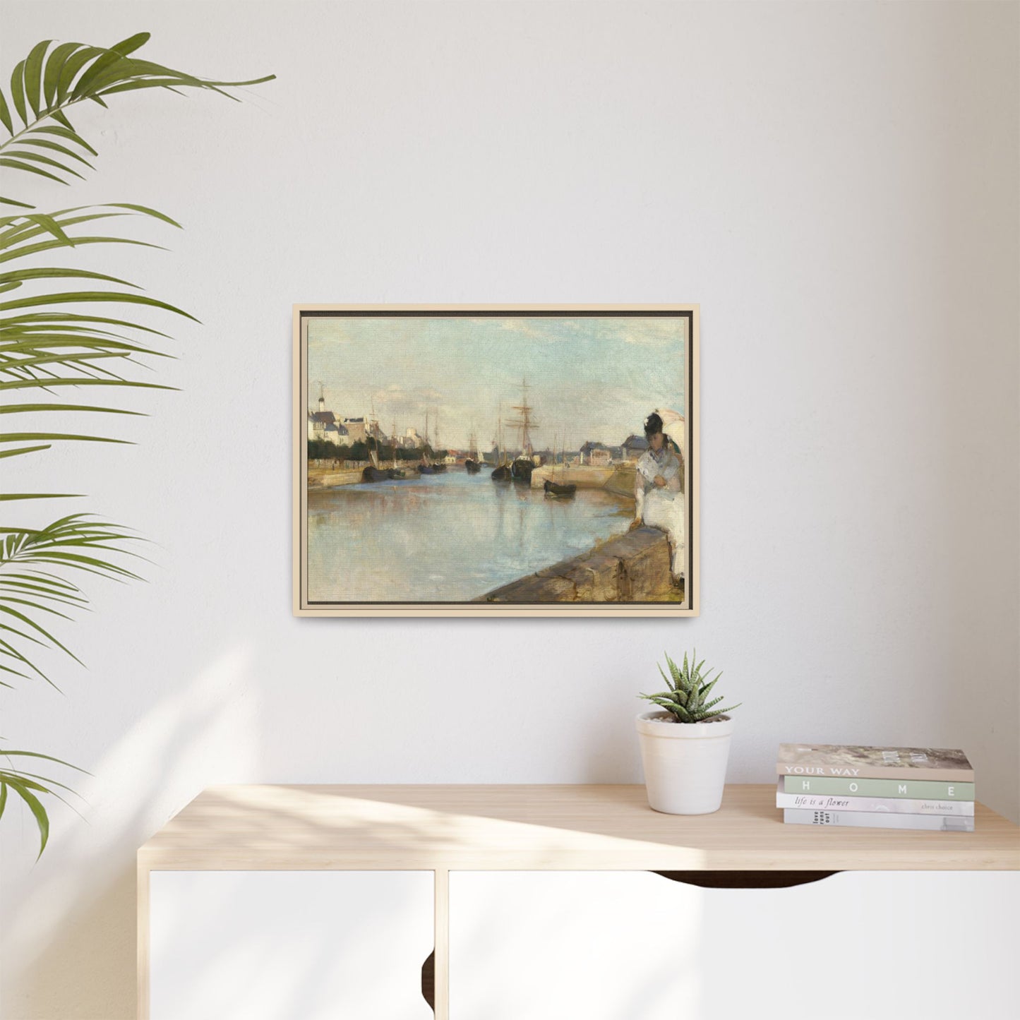 Morisot, Berthe - The Harbor at Lorient (1869) - Matte Canvas, Framed