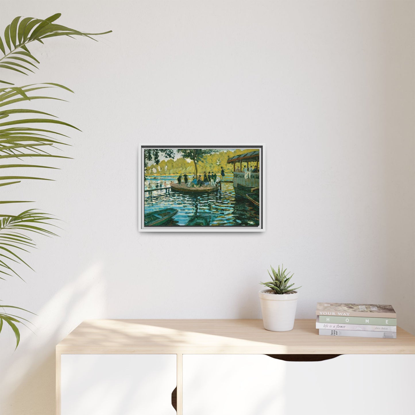 Monet, Claude - La Grenouillere (1869) - Matte Canvas, Framed