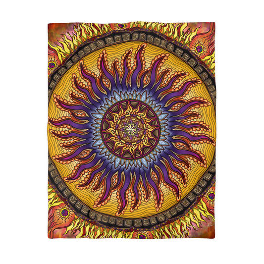 Pacio, Adam - Solar Disc Mandala - Microfiber Duvet Cover