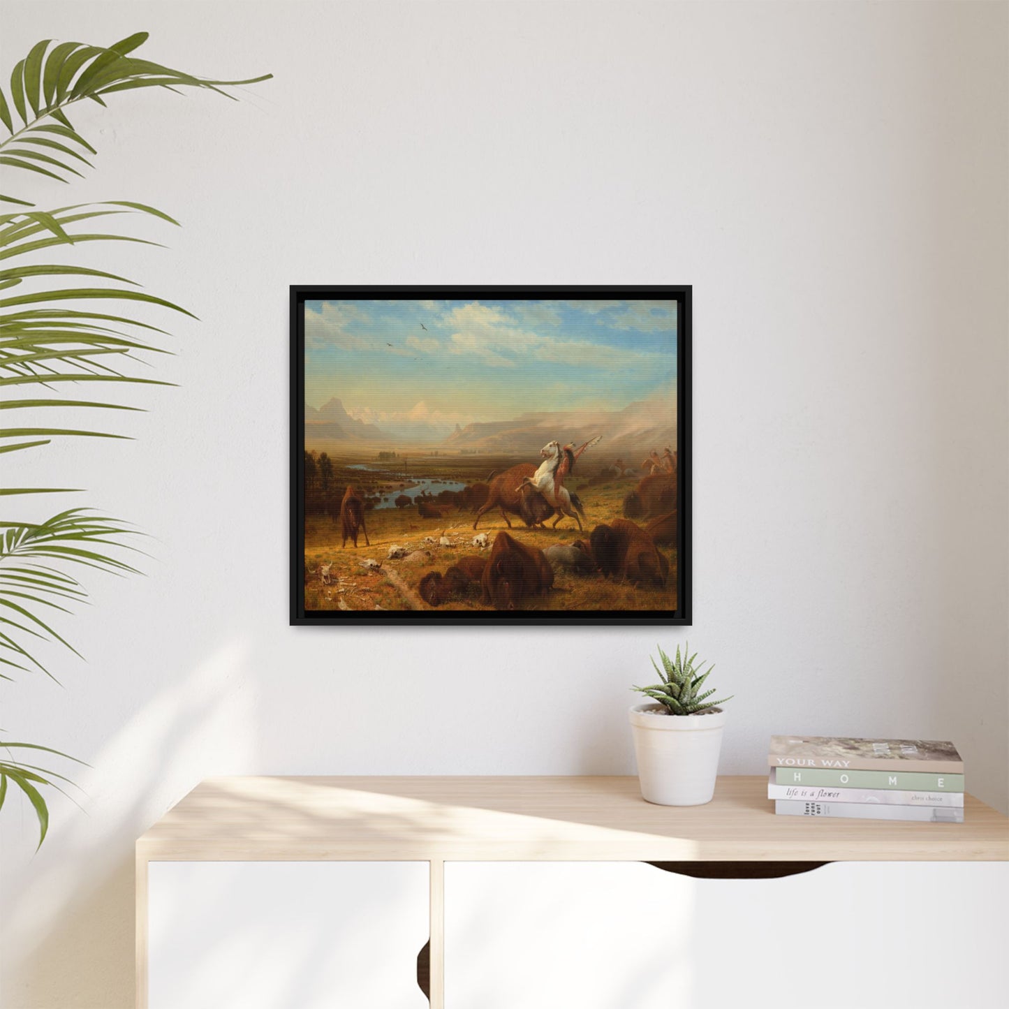 Bierstadt, Albert - The Last of the Buffalo  (1888) - Matte Canvas, Framed