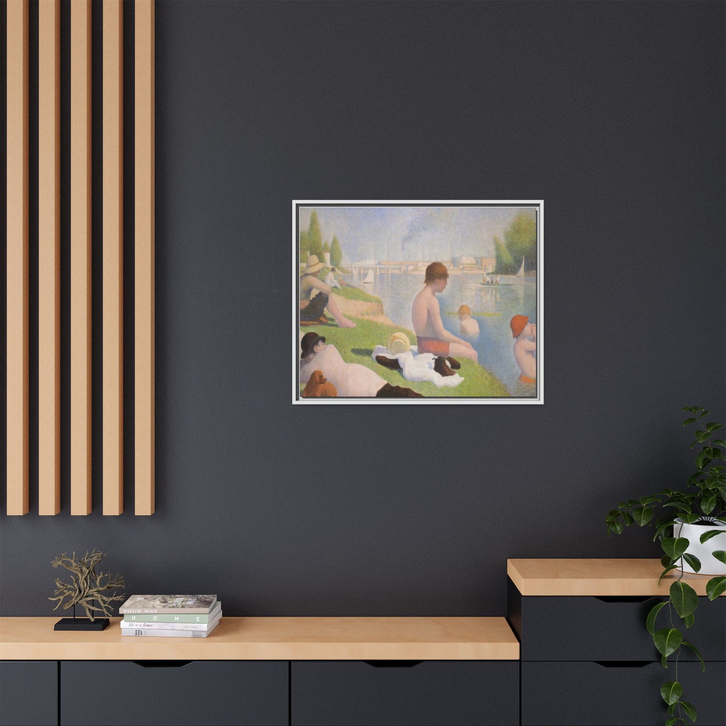 Seurat, Georges - Bathers at Asnières (1884) - Matte Canvas, Framed