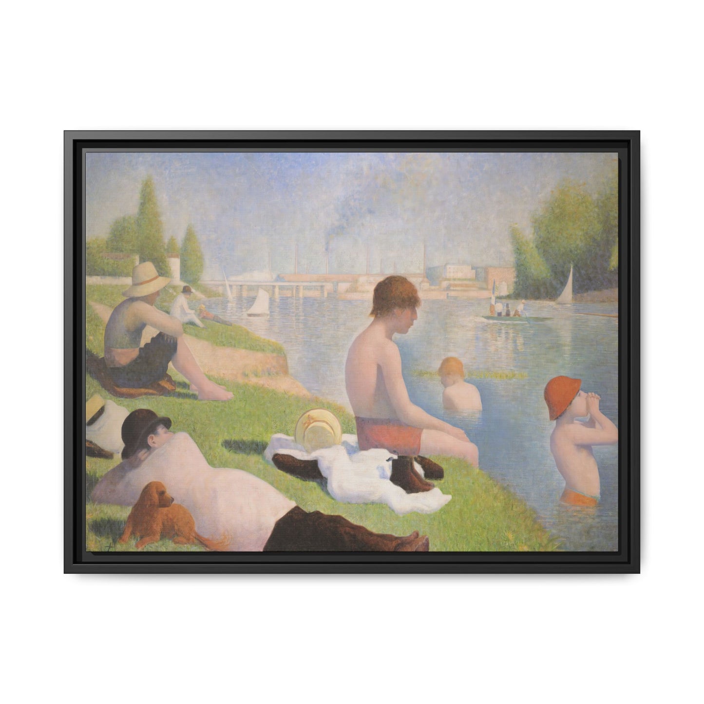 Seurat, Georges - Bathers at Asnières (1884) - Matte Canvas, Framed