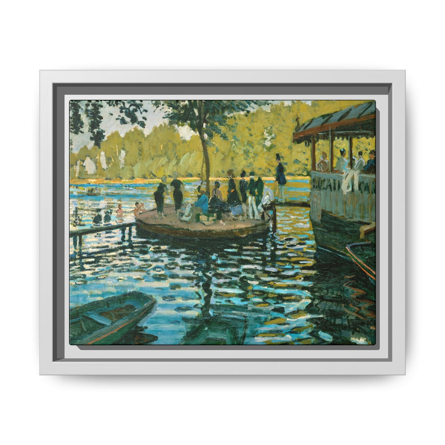 Monet, Claude - La Grenouillere (1869) - Matte Canvas, Framed