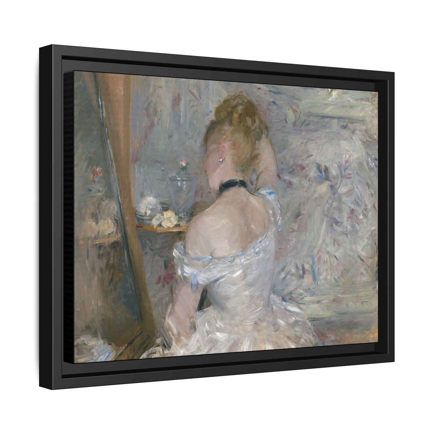 Morisot, Berthe - Woman at Her Toilette (1880) - Matte Canvas, Framed