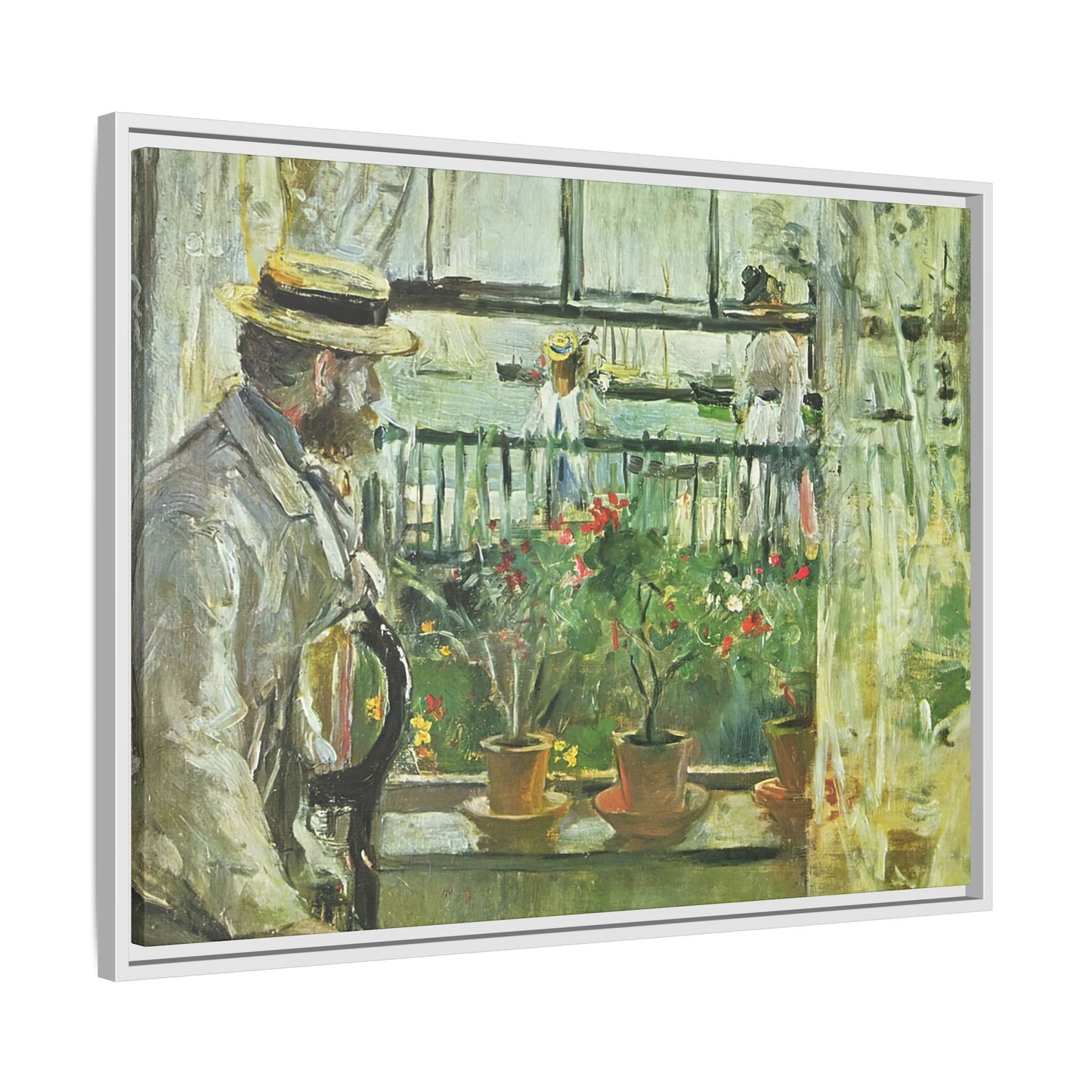 Morisot, Berthe - Eugene Manet on the Isle of Wight (1875) - Matte Canvas, Framed