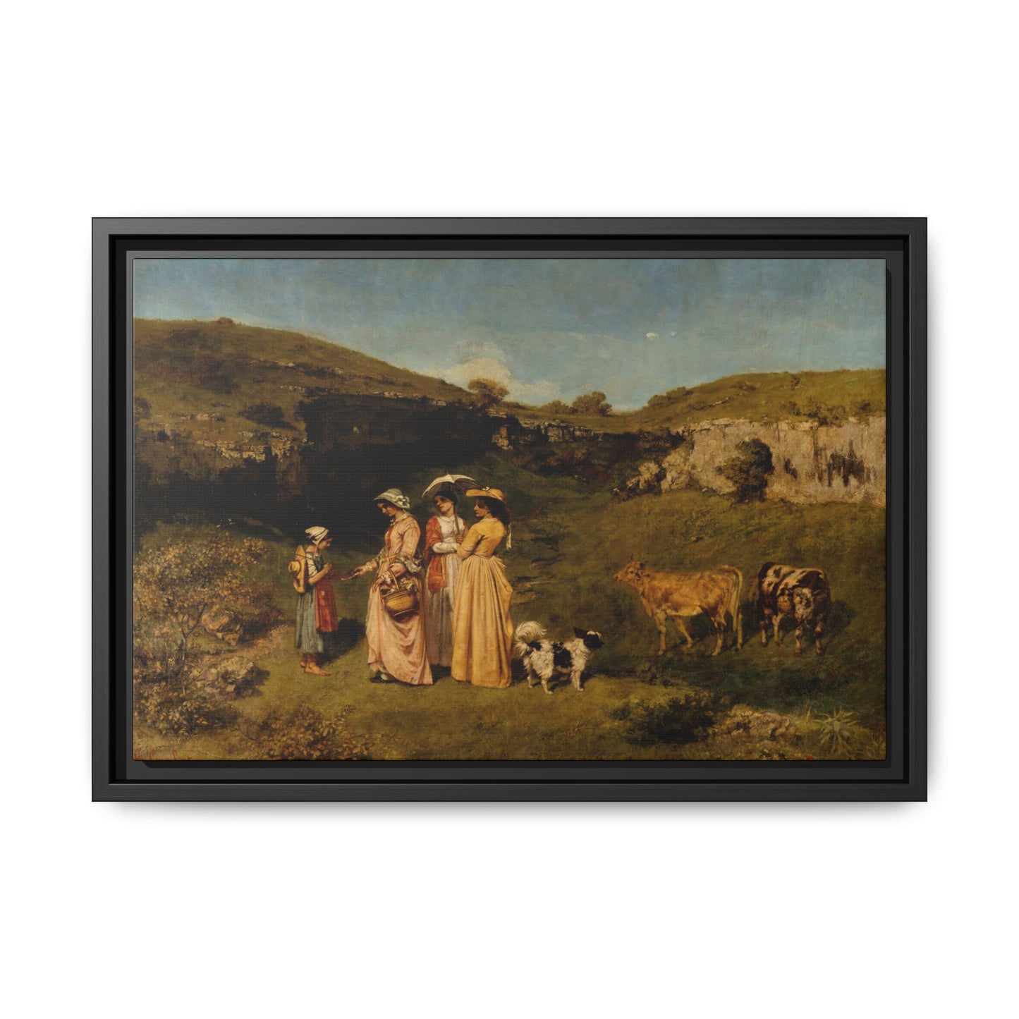 Courbet, Gustave - Young Ladies of the Village (1851) - Matte Canvas, Framed