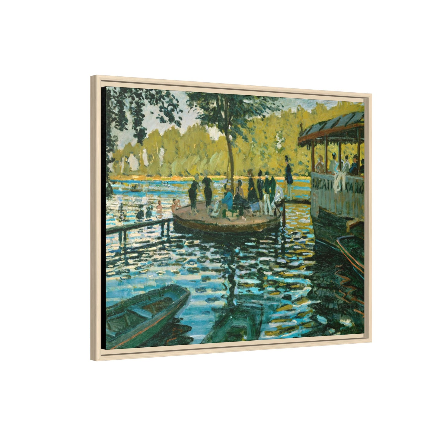 Monet, Claude - La Grenouillere (1869) - Matte Canvas, Framed